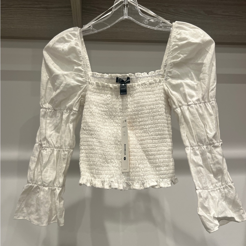 NWT Bloomingdales aqua blouse